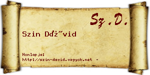 Szin Dávid névjegykártya