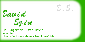 david szin business card